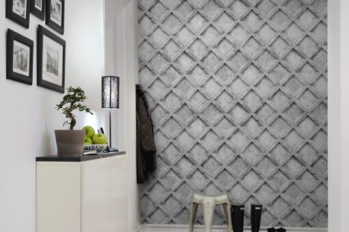 Concrete Trellis Mural - Grey - Premium