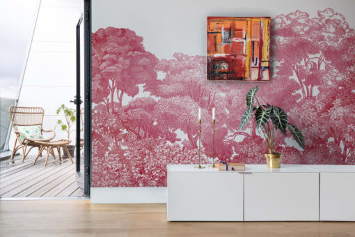 Bellewood, Crimson Toile Wallmural - Premium