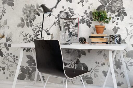 Rosegarden, Black Wallmural - Premium