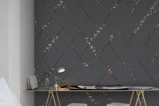 Winding Spring, Black Wallmural - Premium