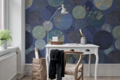 R13883 image3 Globes Gathering Mural - Blue - Premium Globes Gathering Mural - Blue - Premium