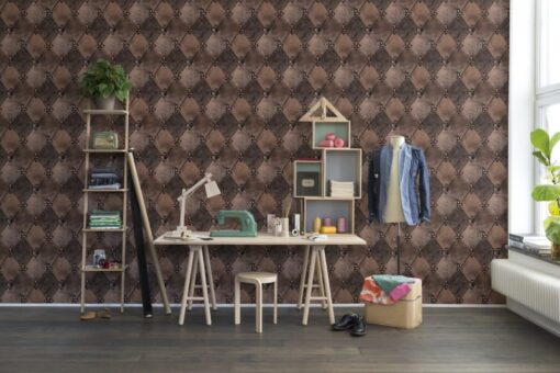 Leather Rhombs Vintage Mural - Premium