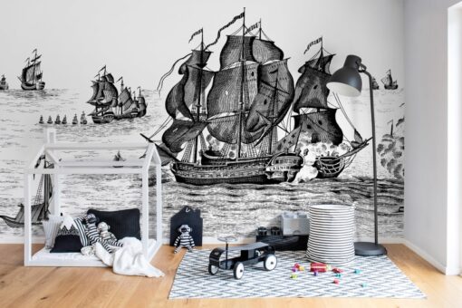 High Seas, Black Wallmural - Premium