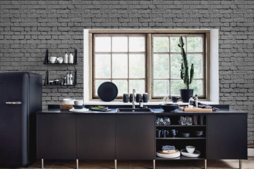 Soft Bricks Mural - Grey - Premium