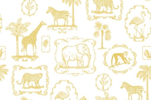 Animal Party, Yellow Wallmural - Premium - Image 2