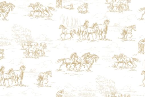 Horse Herd, Gold Wallmural - Premium - Image 2