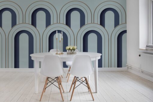 Arch Deco Mural - Blue - Premium