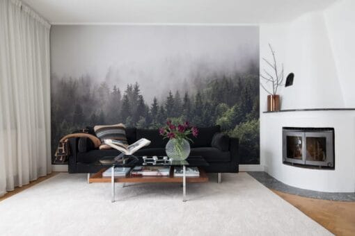 Misty Fir Forest Wallmural - Premium