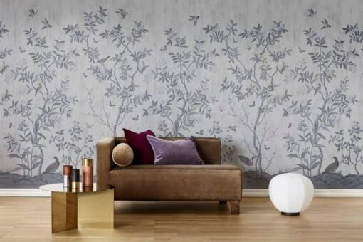 Chinoiserie Chic, Pearl Gray  Wallmural - Premium