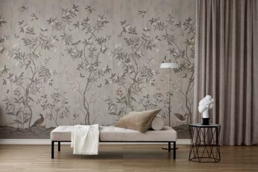 Chinoiserie Chic, Powder Beige Wallmural - Premium