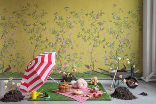 Chinoiserie Chic, Saffron Wallmural - Premium