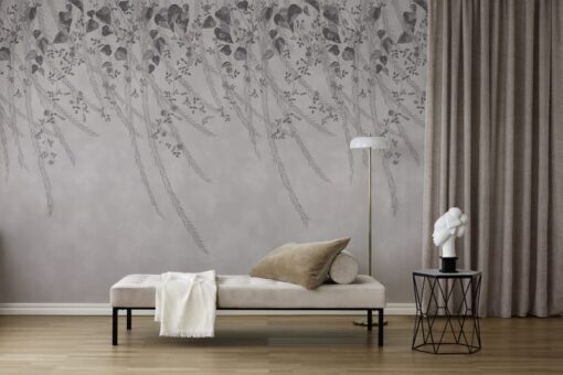 Lush Foliage, Rose Dust Wallmural - Premium