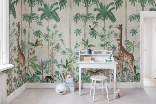 Giraffe's Stroll Wallmural - Premium