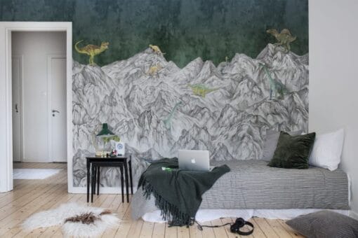 Dinosaur Mountain, Nightfall Wallmural - Premium