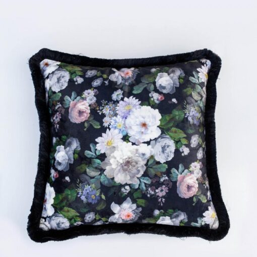 Black Flower Pillow- EY100 - Image 2