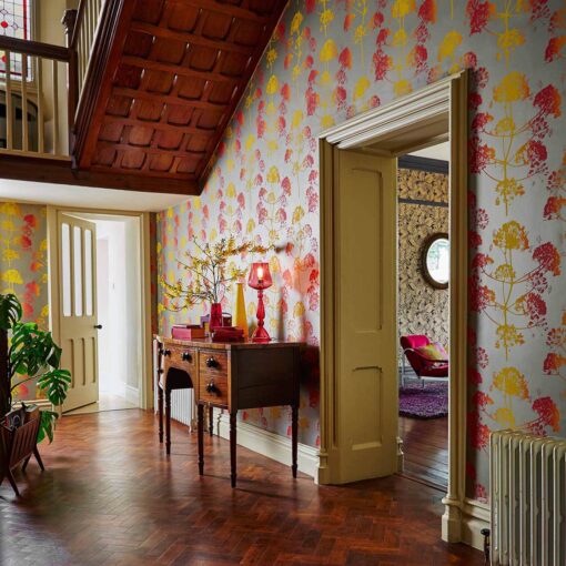 1 Harlequin callista angeliki wallpaper red yellow orange sunset grey giant fennel greece hallway ANGELIKI ANGELIKI