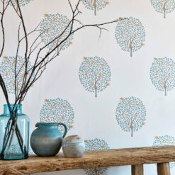 2 wallpaper living room neutral botanical bay tree potting room at style library BAY TREE BAY TREE