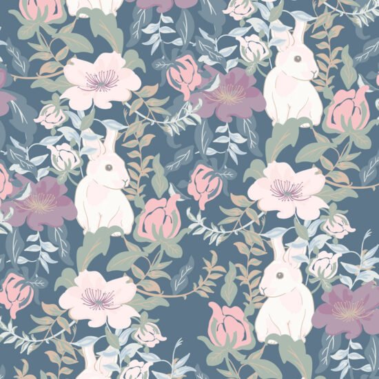 EW DC Garden Pastels Garden Bunny Wallpaper Garden Bunny Wallpaper