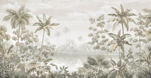 Tropical Shangri-La Mural - Sepia - Image 2