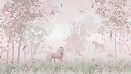 Unicorns in Dreamy Forest Mural - Image 2