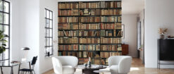 room38 4 Bookshelf Mural - Black and Brown Bookshelf Mural - Black and Brown