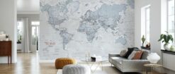 room41 8 World Map Political Mural - Teal World Map Political Mural - Teal