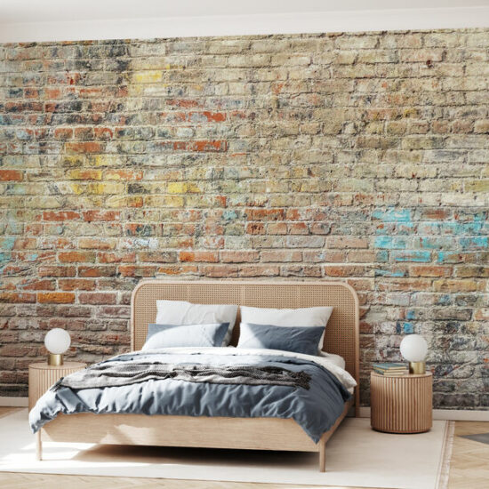 Worn Graffiti Brick Wall Mural | Evershine Wall