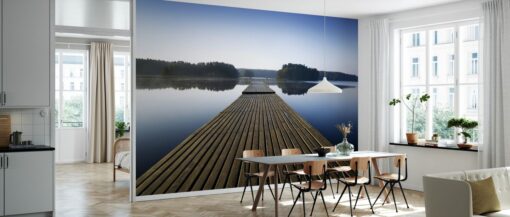 Wooden Pier at Morning Mural