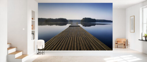 Wooden Pier at Morning Mural - Image 3