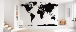 room46 18 World Map Mural - B&W World Map Mural - B&W