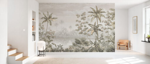 Tropical Shangri-La Mural - Sepia - Image 3