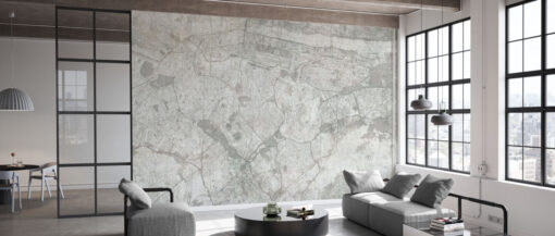 room48 6 Concrete Wall with New York City Map Mural - White Concrete Wall with New York City Map Mural - White