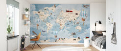 room49 3 Animals Home Map Mural Animals Home Map Mural