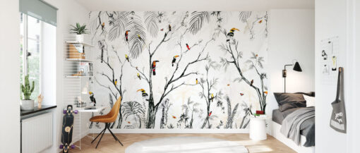 room49 32 Tropical Charcoal Mural Tropical Charcoal Mural