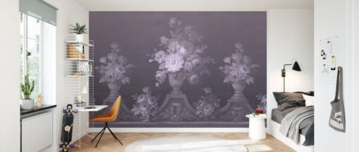 Verdant Deco Mural - Violet