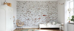 room51 14 Old Brick Wall Mural - White and Red Old Brick Wall Mural - White and Red