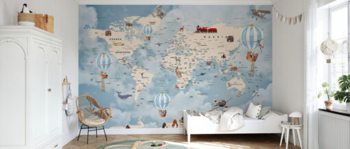 Animals Home Map Mural