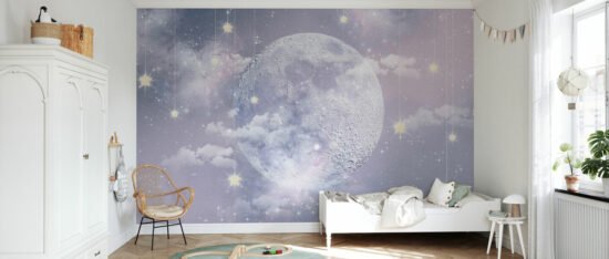 room51 6 Moon with Stars Mural Moon with Stars Mural