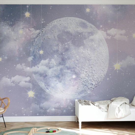room51 6 Moon with Stars Mural Moon with Stars Mural