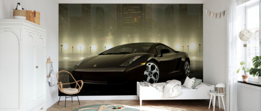 Dark Lamborghini Car Mural - Image 3