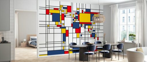 room67 3 Piet Mondrian Style World Map Mural Piet Mondrian Style World Map Mural