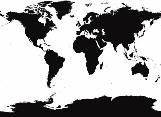 world map black World Map Mural - B&W World Map Mural - B&W