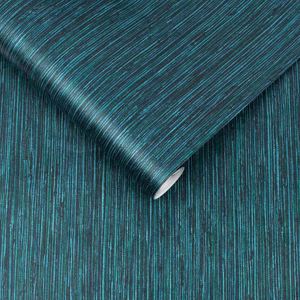 Grasscloth Texture Teal Wallpaper | Evershine Wall