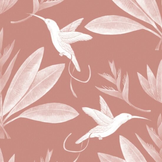 EW DC Hummingbirds Rust Hummingbirds & Heliconias Wallpaper Hummingbirds & Heliconias Wallpaper
