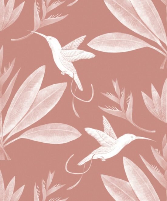 EW DC Hummingbirds Rust Hummingbirds & Heliconias Wallpaper Hummingbirds & Heliconias Wallpaper