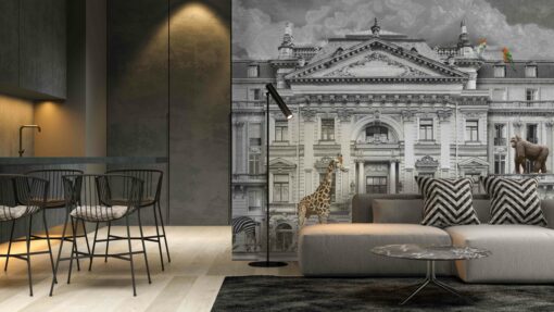 Interior 3 6 scaled Zoo Pattern Mural - Grey | FJ308 Series Zoo Pattern Mural - Grey | FJ308 Series