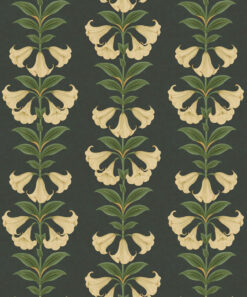 cole and son angels trumpet cream and olive green on charcoal wallpaper tiled 167244 01024 ANGELS TRUMPET ANGELS TRUMPET