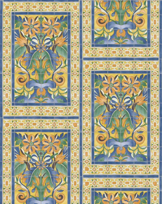 cole and son triana marigold and hyacinth on canary yellow wallpaper tiled 167254 86539 TRIANA TRIANA