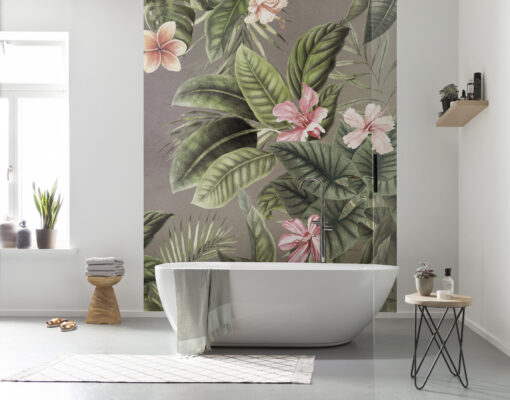 Tropical Greenery Wallpaper Mural – Exotic Palm Leaf Jungle Wall Art