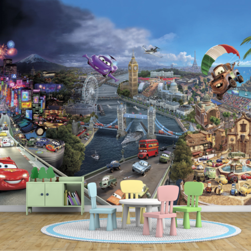 Disney Pixar Cars World Grand Prix Wall Mural – Lightning McQueen’s Global Race Adventure - Image 2